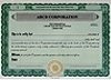 Standard blue stock certificate