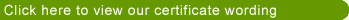 certificate wording