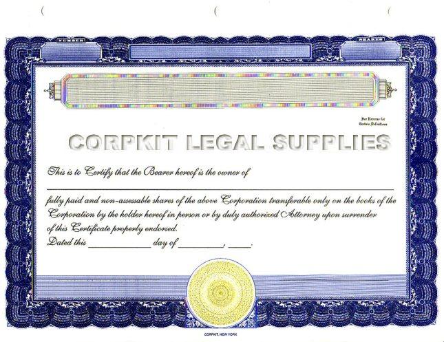 blue standard certificate
