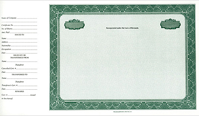 Side Stub Certificate