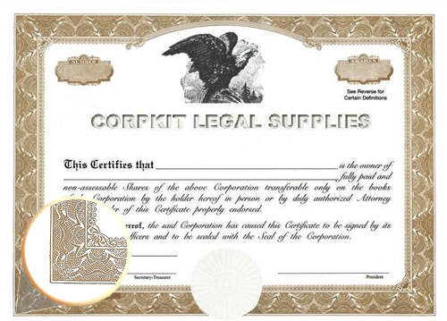 brown blank stock certificate